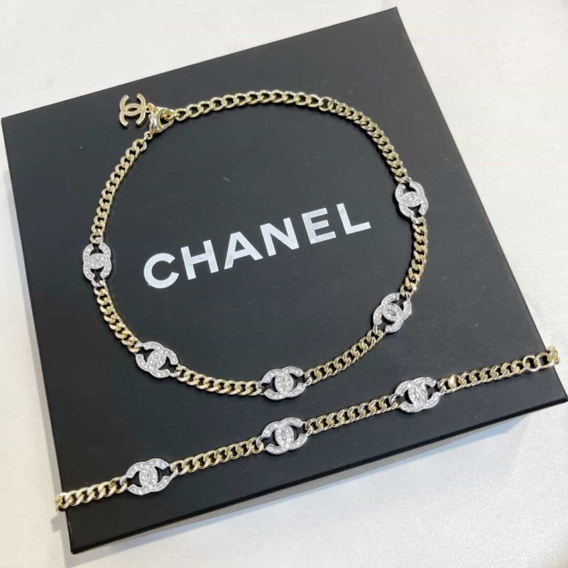 CHANEL香奈儿choker双c满钻项链 手链