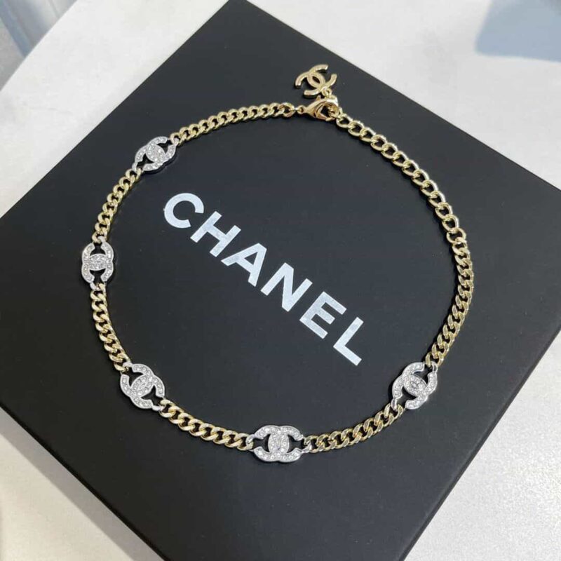 CHANEL香奈儿choker双c满钻项链 手链 - Image 3