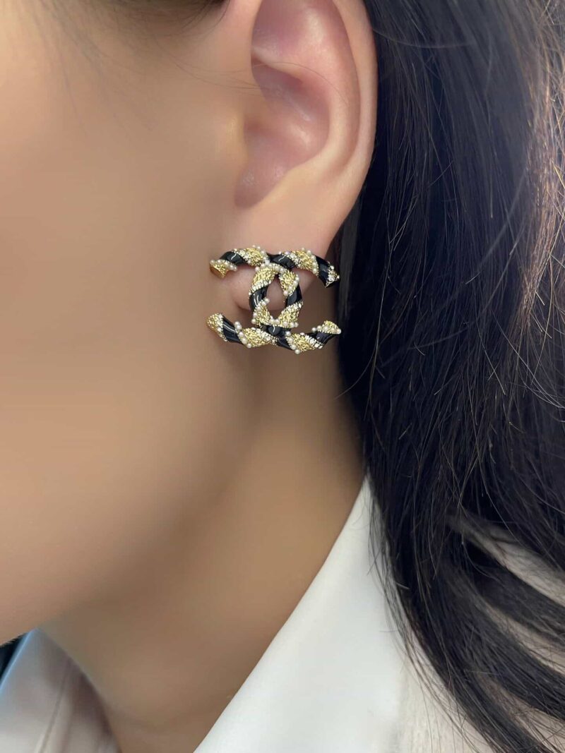 20CHANEL香奈儿双c珍珠耳钉耳环 - Image 4