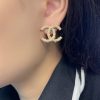 20CHANEL香奈儿双c珍珠耳钉耳环