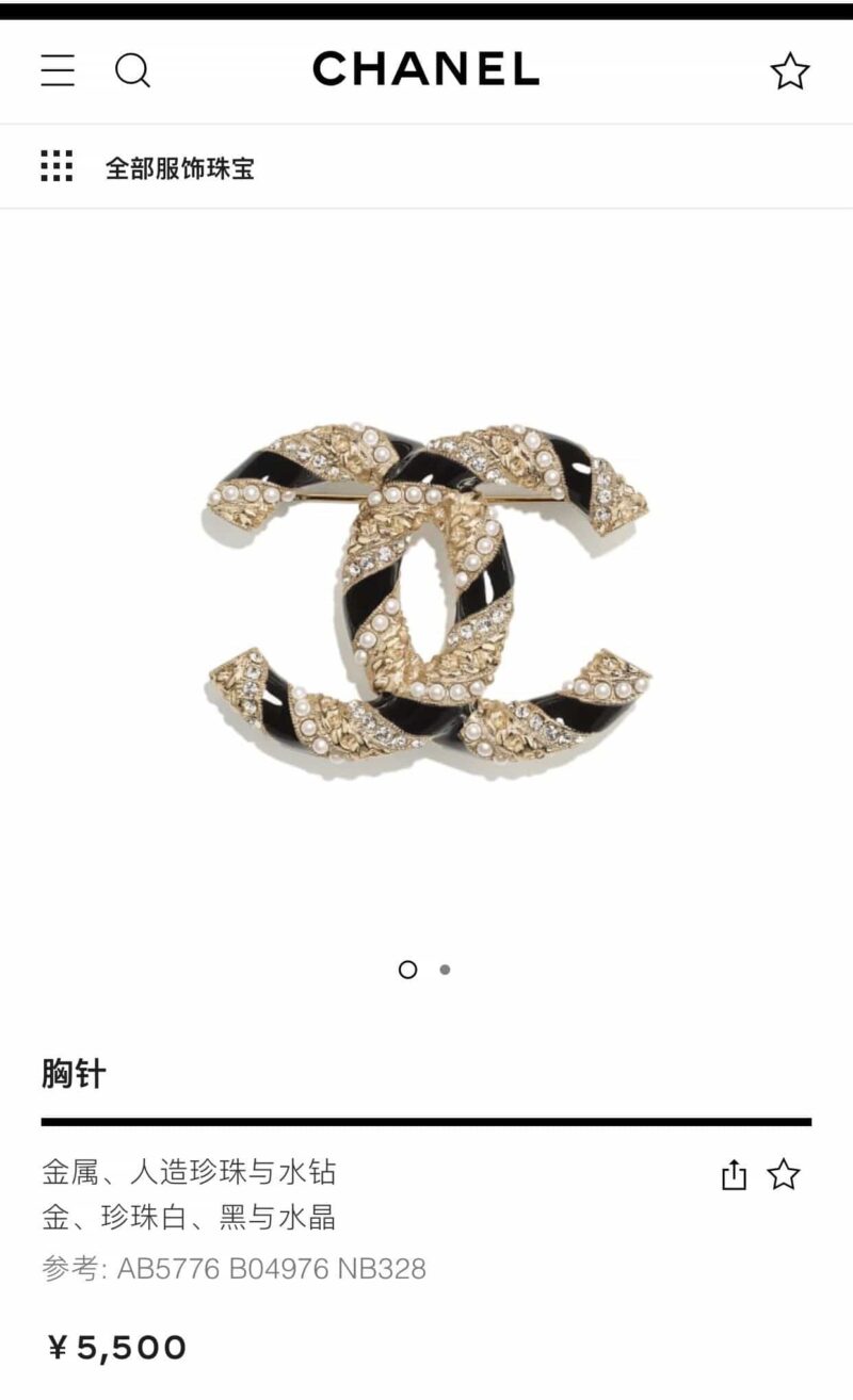 20CHANEL香奈儿双c胸针 - Image 2