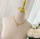 20CHANEL香奈儿双c金色项链