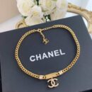 20CHANEL香奈儿双c金色项链