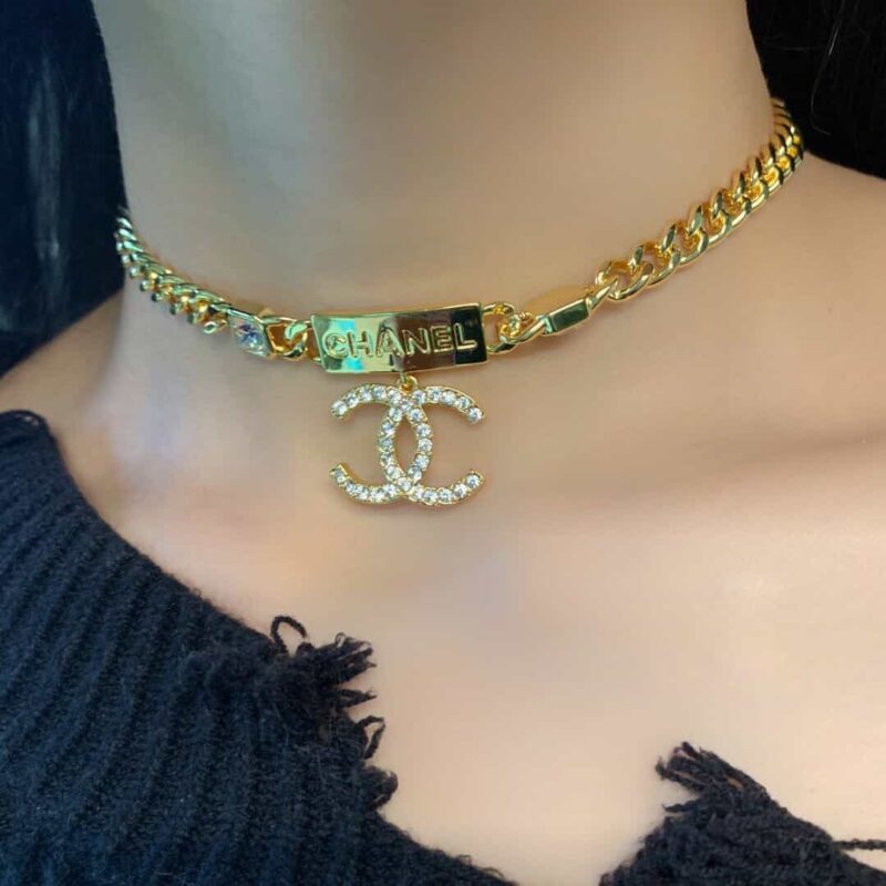 20CHANEL香奈儿双c金色项链 - Image 3