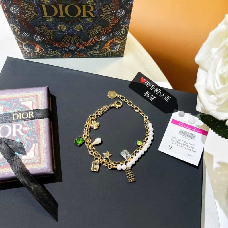 DIOR迪奥双层珍珠彩钻项链 手链