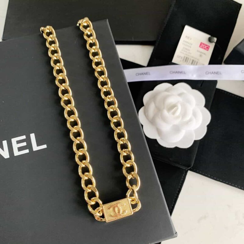 20CHANEL香奈儿双c金色项链手链耳钉耳环 - Image 4