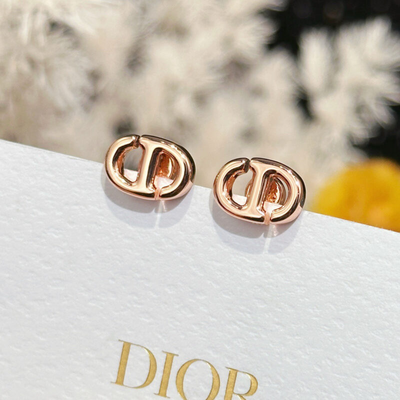 ☑️DIOR迪奥玫瑰金CD耳钉耳环