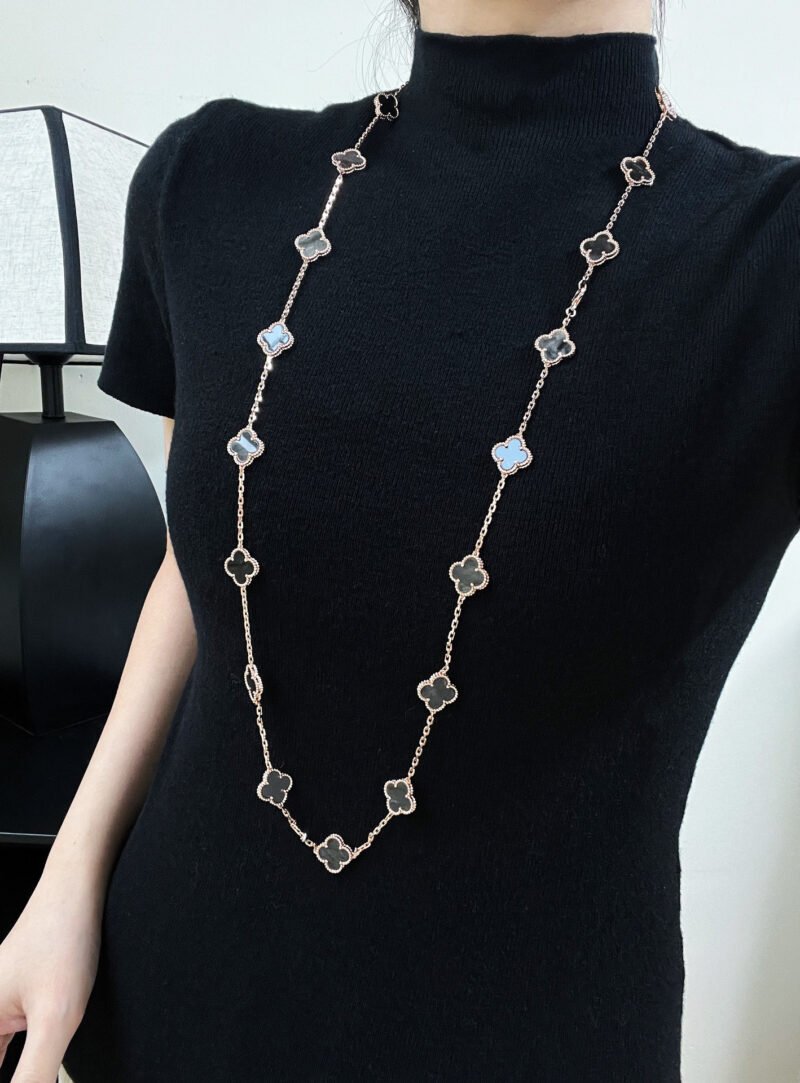 ☀️Van Cleef &Arpels 梵克雅宝四叶草彼得石20花项链毛衣链 ☀ - Image 6