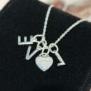 ☀Tiffany&Co.蒂芙尼LOVE字母蓝色爱心桃心项链