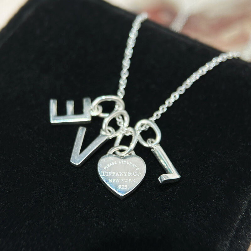 ☀Tiffany&Co.蒂芙尼LOVE字母蓝色爱心桃心项链 - Image 10