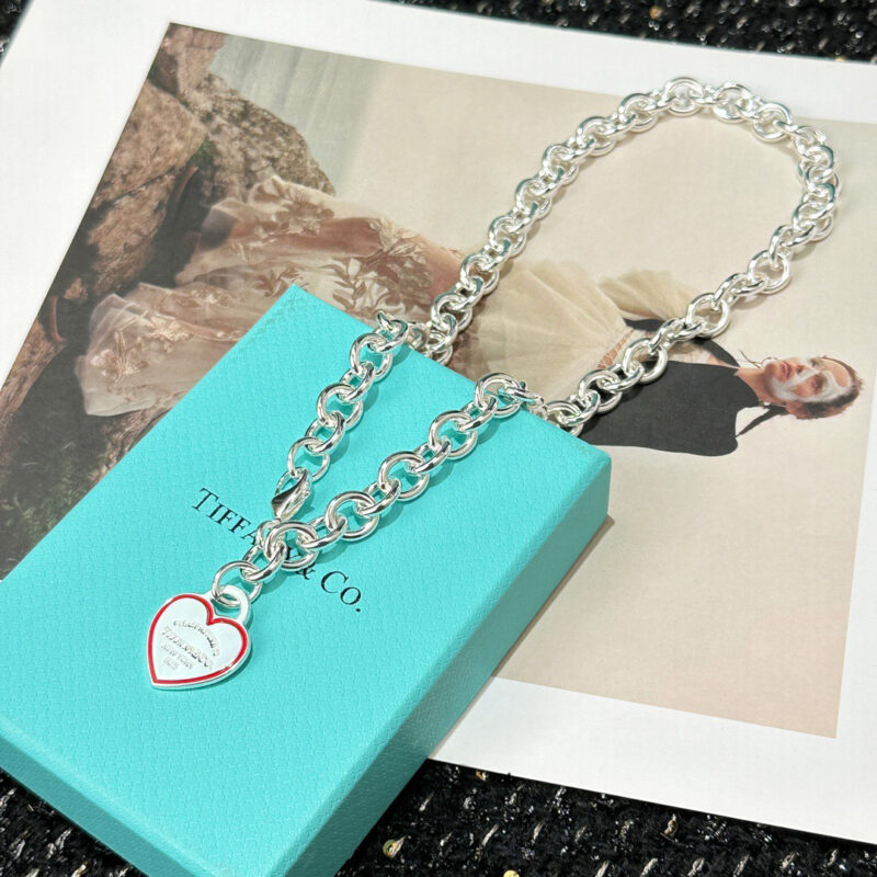 ☀Tiffany&Co.蒂芙尼LOVE系列红色爱心桃心项链 - Image 4