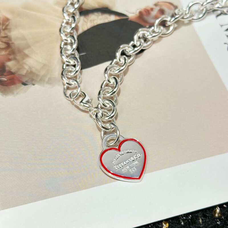 ☀Tiffany&Co.蒂芙尼LOVE系列红色爱心桃心项链 - Image 6