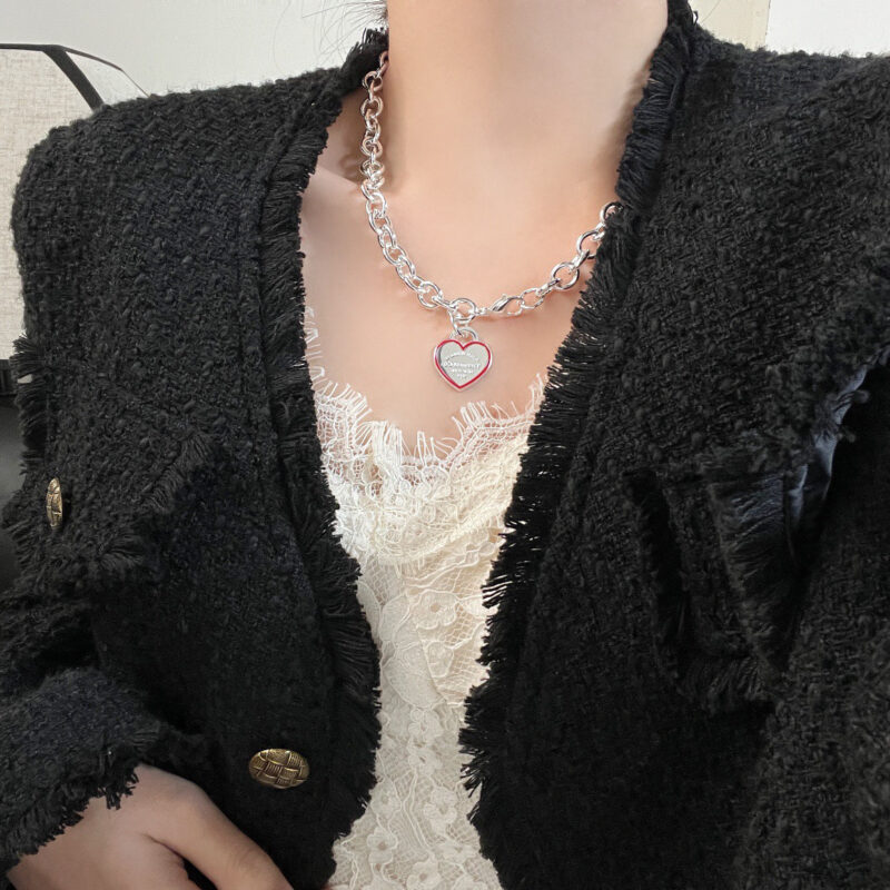 ☀Tiffany&Co.蒂芙尼LOVE系列红色爱心桃心项链 - Image 7