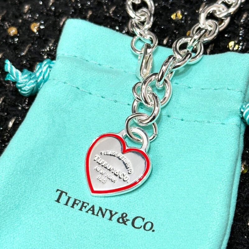 ☀Tiffany&Co.蒂芙尼LOVE系列红色爱心桃心项链 - Image 8