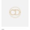 DIOR迪奥金色CD珍珠胸针