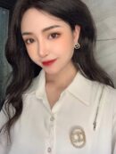 DIOR迪奥金色CD珍珠耳钉