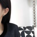 ☀️☑️ 香奈儿c1双c圆形耳钉耳环 ☀️