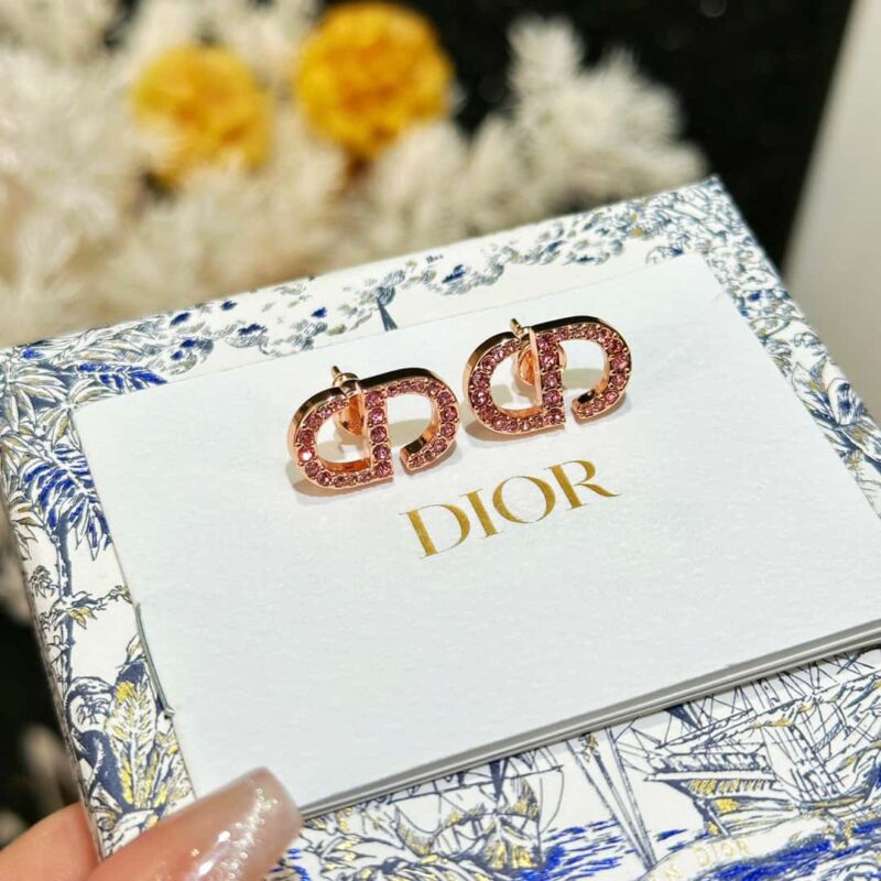 ☀️☑️ 迪奥DIOR粉钻玫瑰金CD耳钉耳环 ☀️ - Image 7