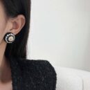 ☀️☑️ 香奈儿c1双c圆形耳钉耳环 ☀️