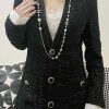 ☀️☑️ 香奈儿双C五角星⭐星星珍珠毛衣链项链 ☀️