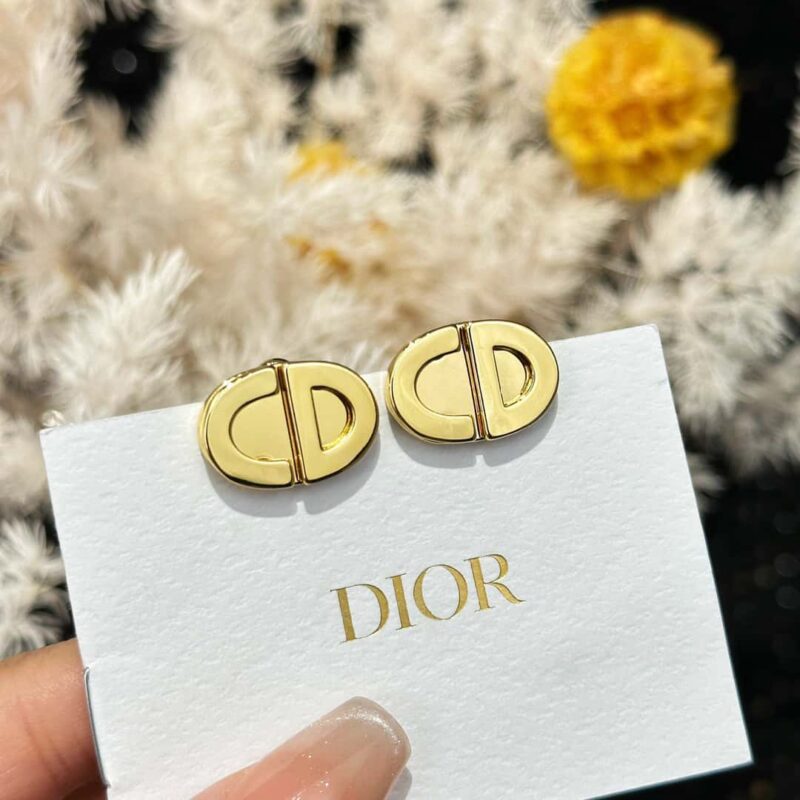 ☑️DIOR迪奥金色CD耳环耳钉 - Image 7