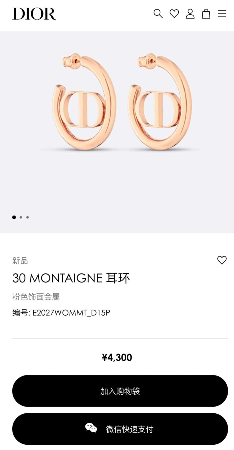 ☑️DIOR迪奥玫瑰金CD耳环耳钉 - Image 4
