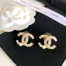 20CHANEL香奈儿双c珍珠耳钉耳环