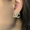 20CHANEL香奈儿双c珍珠耳钉耳环