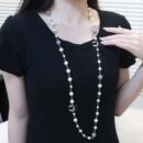 ☀️☑️ 香奈儿双c珍珠五角星⭐星星毛衣链项链 ☀️