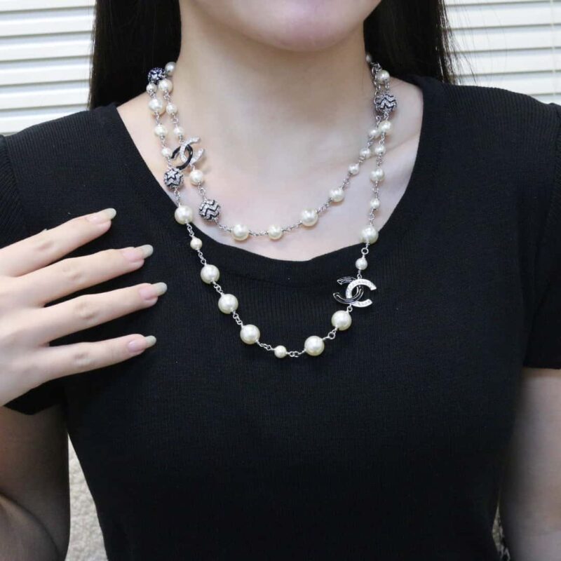 ☀️☑️ 香奈儿双c珍珠五角星⭐星星毛衣链项链 ☀️ - Image 6