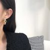 ☑️ VALENTINO华伦天奴半圆金色满钻耳钉耳环