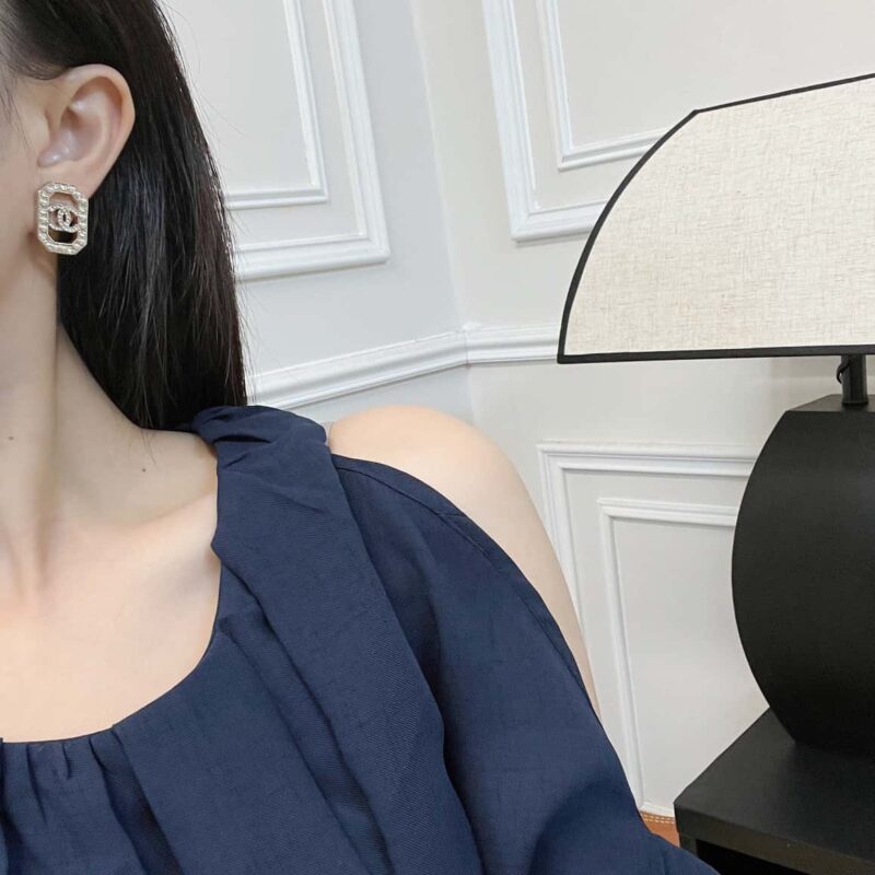 ☑️CHANEL香奈儿c1双c八边形珍珠耳钉耳环 - Image 7