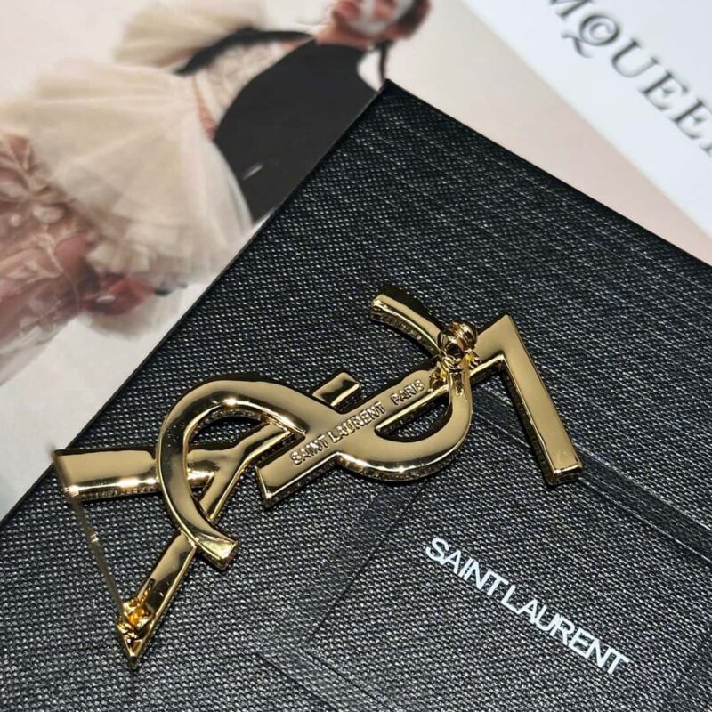 Saint Laurent圣罗兰金色YSL胸针 - Image 10
