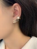 20CHANEL香奈儿双c山茶花耳钉耳夹