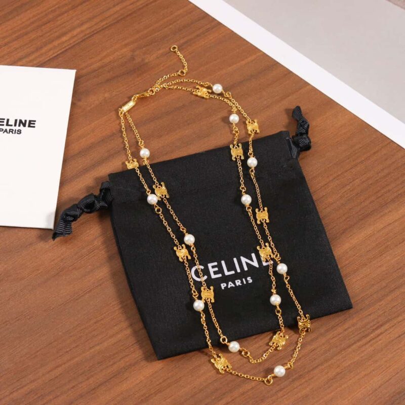 Celine瑟琳双层凯旋门珍珠项链 - Image 8