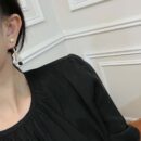 ☑️DIOR迪奥不对称黑色珍珠巴黎铁塔耳钉耳环