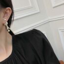 ☑️DIOR迪奥不对称黑色珍珠巴黎铁塔耳钉耳环