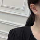 ☑️DIOR迪奥不对称黑色珍珠巴黎铁塔耳钉耳环