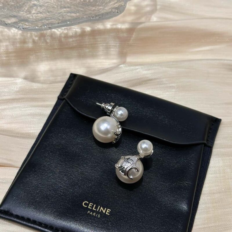 ☀️☑️ Celine瑟琳凯旋门珍珠耳钉耳环 ☀️ - Image 10