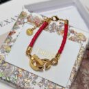 【款式】DIOR迪奥金色CD LOCK红绳手链手绳