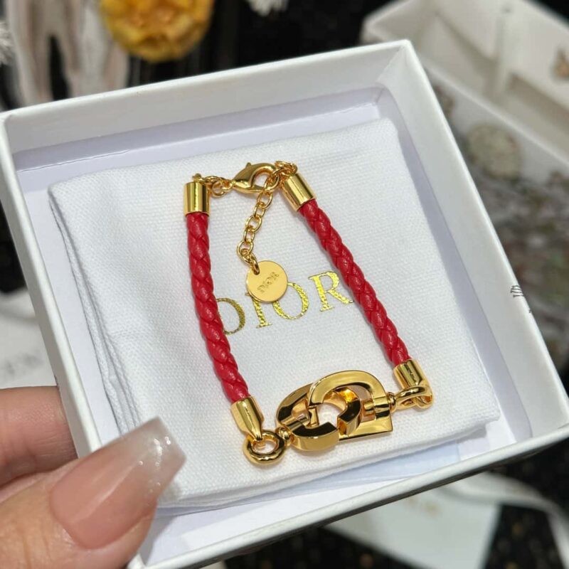 【款式】DIOR迪奥金色CD LOCK红绳手链手绳 - Image 12