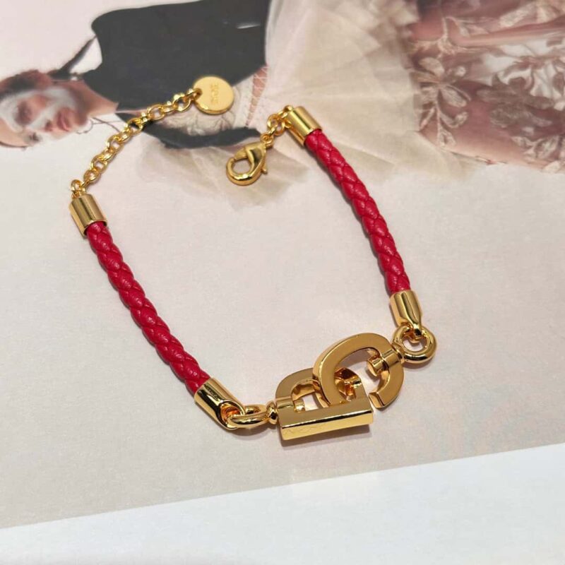 【款式】DIOR迪奥金色CD LOCK红绳手链手绳 - Image 15