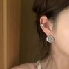 MIU MIU缪缪镂空银色光面耳钉耳环