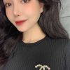 CHANEL香奈儿双c方钻胸针