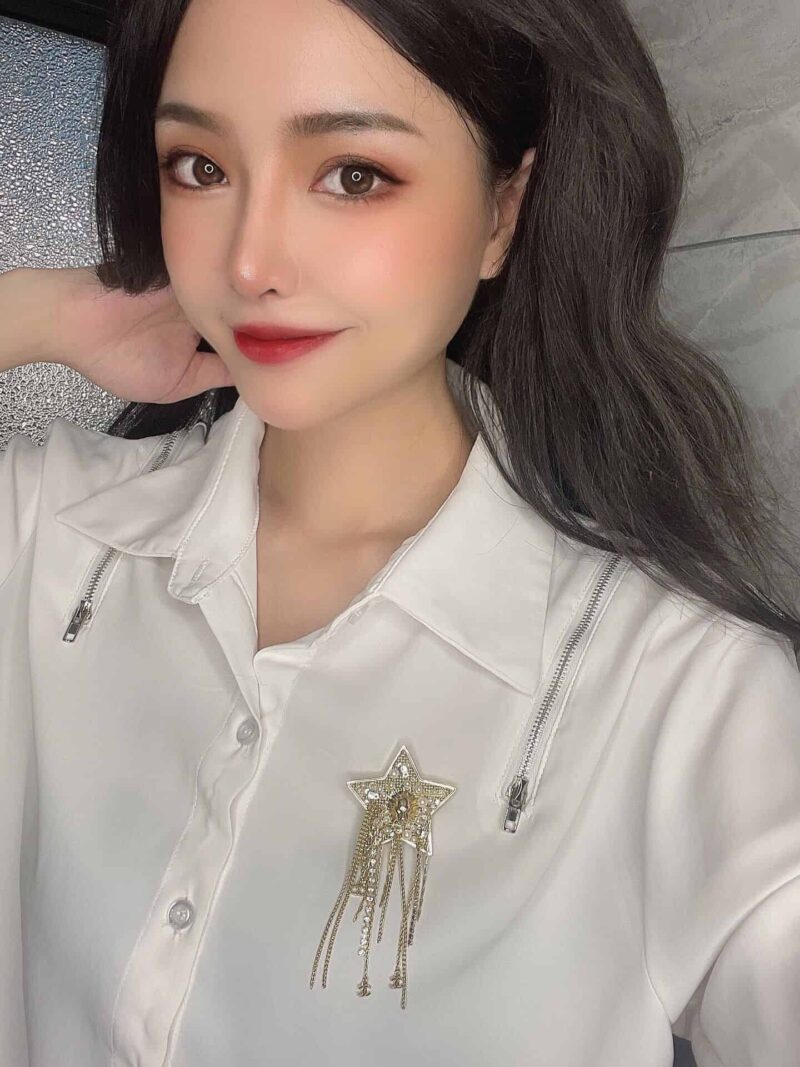 CHANEL香奈儿双c五角星流苏胸针 - Image 5