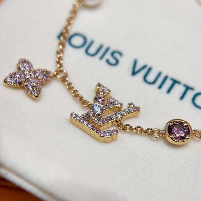 M1220A ☀Louis Vuitton 路易威登LV ICONIC TRESOR满钻粉钻手链 ☀ - Image 9