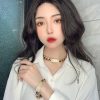 20CHANEL香奈儿字母黑皮绳项链手链