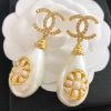 20CHANEL香奈儿双c水滴珍珠耳钉耳环