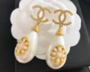 20CHANEL香奈儿双c水滴珍珠耳钉耳环