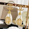 20CHANEL香奈儿双c水滴珍珠耳钉耳环